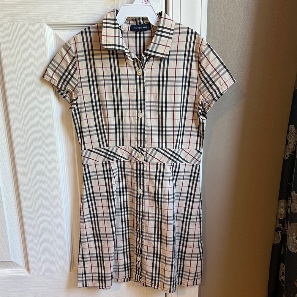 Burberry Beige and Black Plaid Dress